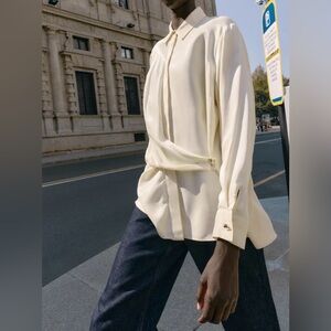 Zara SATIN EFFECT WRAP SHIRT